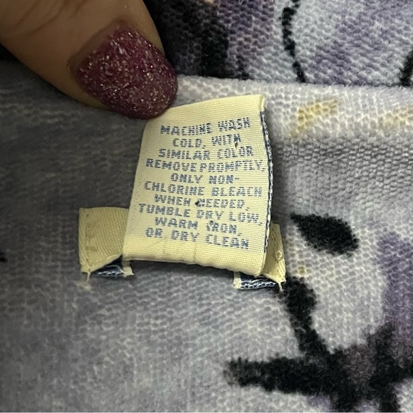 Anthropologie Odille Periwinkle Blue Purple Floral Velour Velvet Lined Jacket - Picture 16 of 16